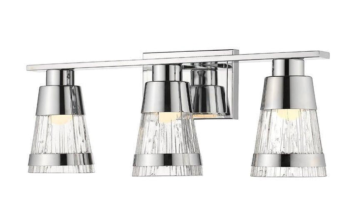 LED Steel with Cylindrical Clear Glass Shade Vanity Light - LV LIGHTING