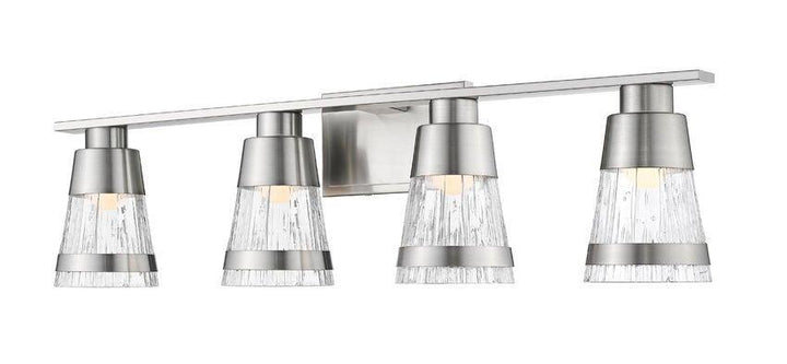 LED Steel with Cylindrical Clear Glass Shade Vanity Light - LV LIGHTING
