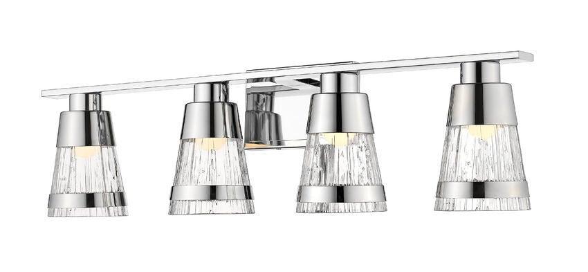 LED Steel with Cylindrical Clear Glass Shade Vanity Light - LV LIGHTING