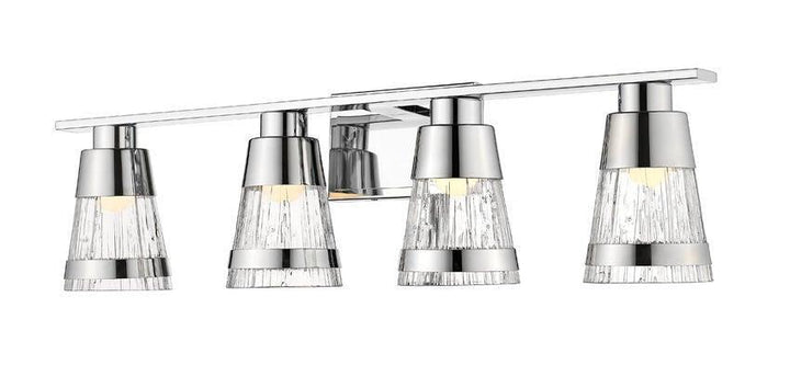 LED Steel with Cylindrical Clear Glass Shade Vanity Light - LV LIGHTING