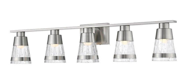 LED Steel with Cylindrical Clear Glass Shade Vanity Light - LV LIGHTING