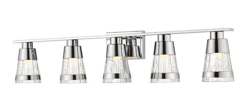 LED Steel with Cylindrical Clear Glass Shade Vanity Light - LV LIGHTING