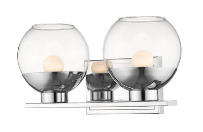 LED Steel with Clear Glass Globe Shade Vanity Light - LV LIGHTING