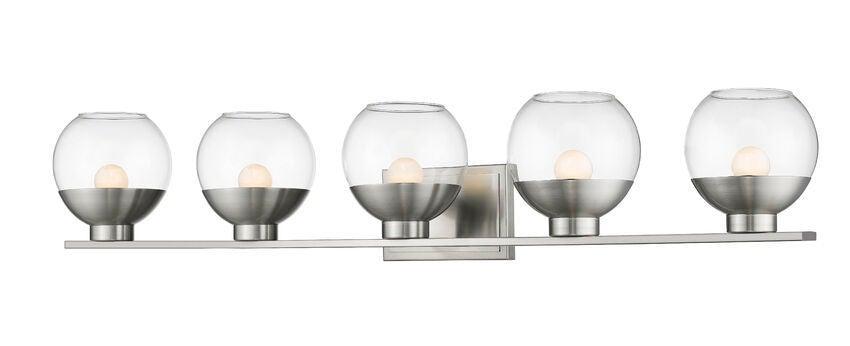 LED Steel with Clear Glass Globe Shade Vanity Light - LV LIGHTING