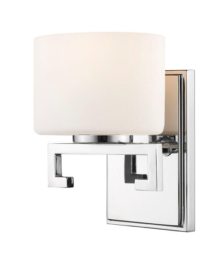 Steel with Oval Matte Opal Glass Shade Vanity Light - LV LIGHTING