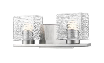 Steel with Boxy Rippled Clear Glass Shade Vanity Light - LV LIGHTING