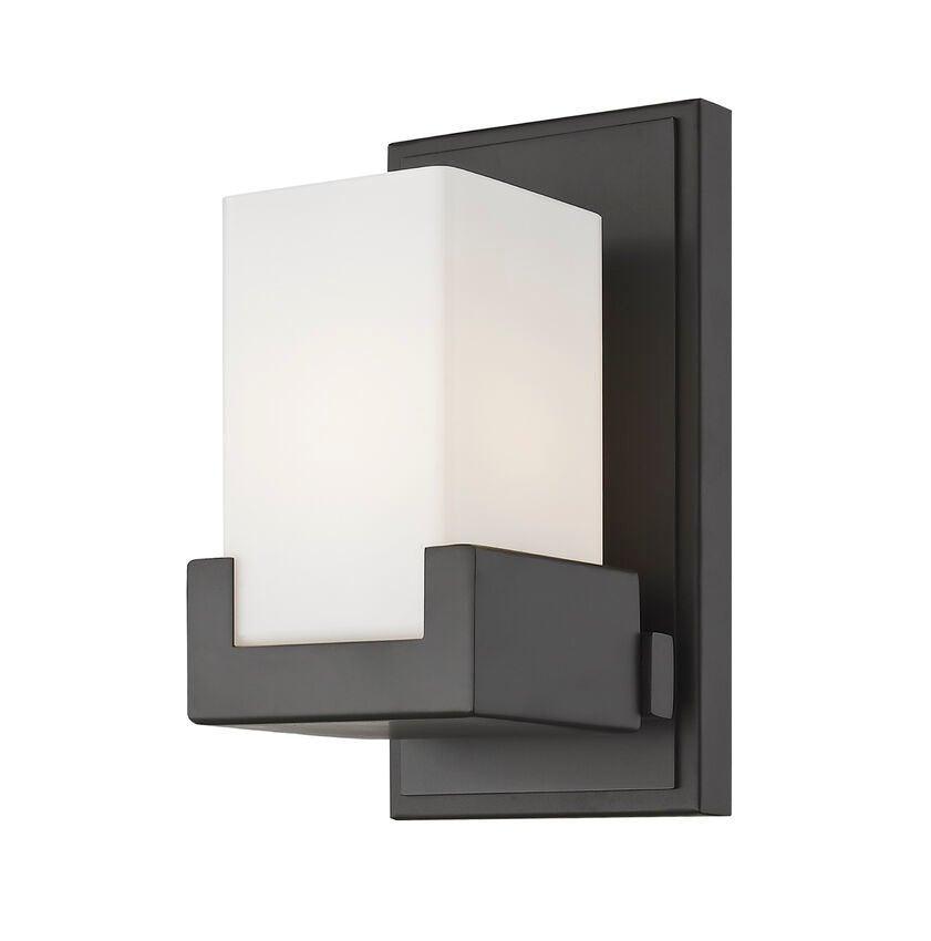 LED Steel with Matte Opal Glass Shade Vanity Light - LV LIGHTING