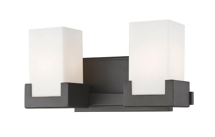 LED Steel with Matte Opal Glass Shade Vanity Light - LV LIGHTING