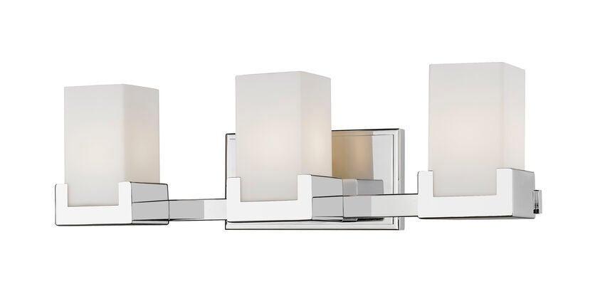 LED Steel with Matte Opal Glass Shade Vanity Light - LV LIGHTING