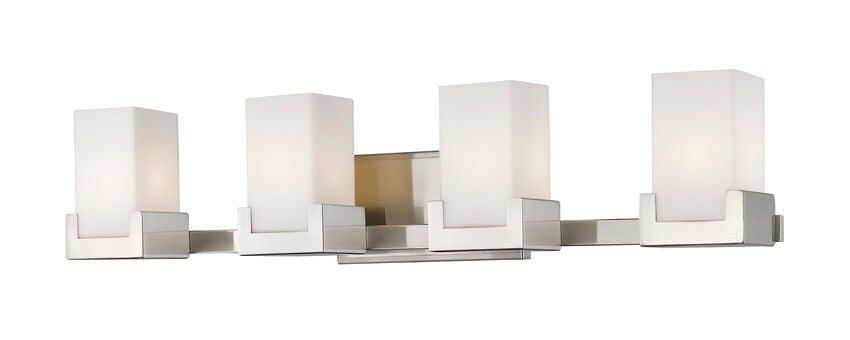 LED Steel with Matte Opal Glass Shade Vanity Light - LV LIGHTING
