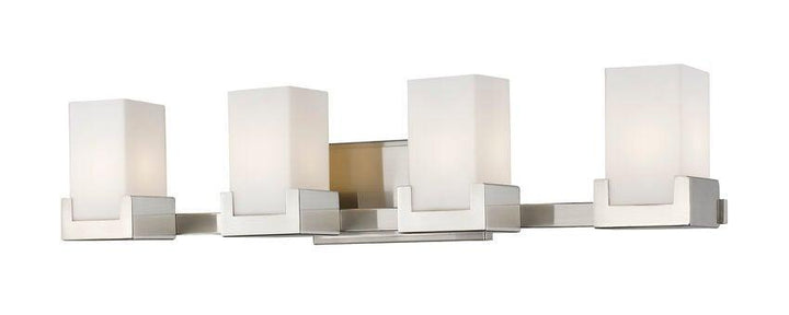 LED Steel with Matte Opal Glass Shade Vanity Light - LV LIGHTING