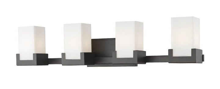 LED Steel with Matte Opal Glass Shade Vanity Light - LV LIGHTING