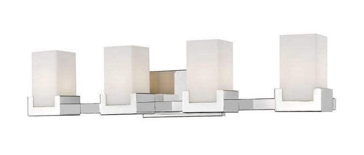 LED Steel with Matte Opal Glass Shade Vanity Light - LV LIGHTING