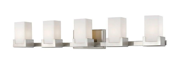 LED Steel with Matte Opal Glass Shade Vanity Light - LV LIGHTING