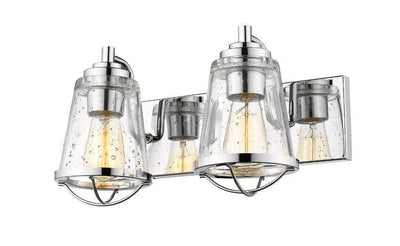 Steel with Clear Seedy Glass Shade Mariner Style Vanity Light - LV LIGHTING