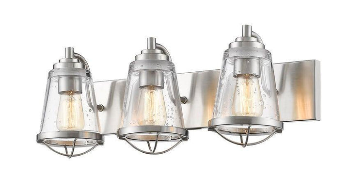 Steel with Clear Seedy Glass Shade Mariner Style Vanity Light - LV LIGHTING