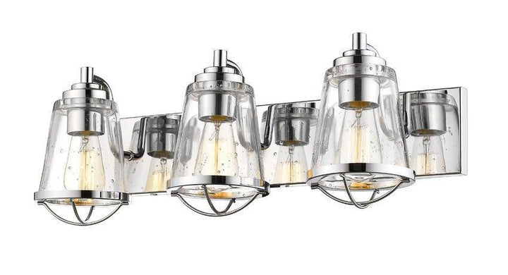 Steel with Clear Seedy Glass Shade Mariner Style Vanity Light - LV LIGHTING