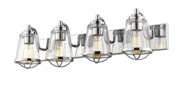Steel with Clear Seedy Glass Shade Mariner Style Vanity Light - LV LIGHTING