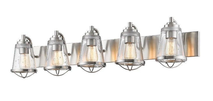 Steel with Clear Seedy Glass Shade Mariner Style Vanity Light - LV LIGHTING