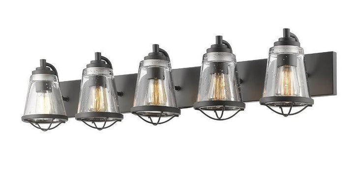Steel with Clear Seedy Glass Shade Mariner Style Vanity Light - LV LIGHTING