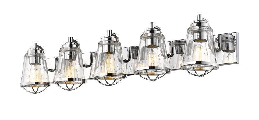 Steel with Clear Seedy Glass Shade Mariner Style Vanity Light - LV LIGHTING