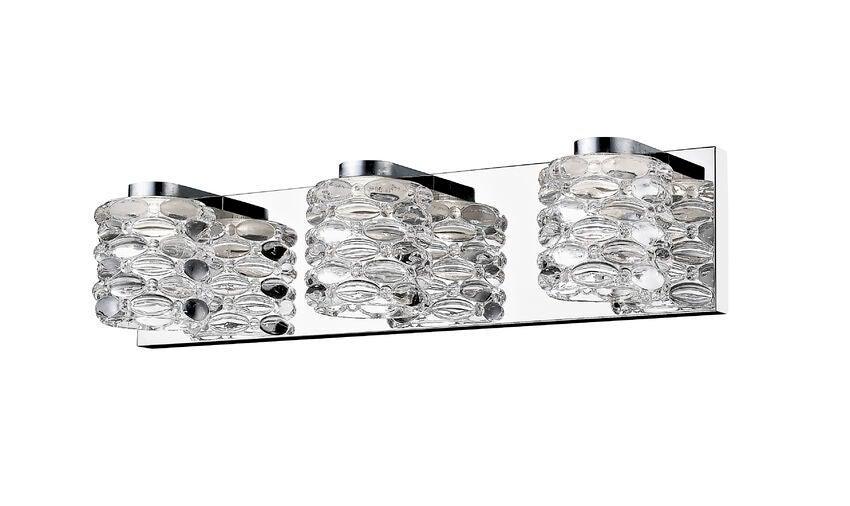 LED Chrome with Crystal Jewel Glass Shade Vanity Light - LV LIGHTING