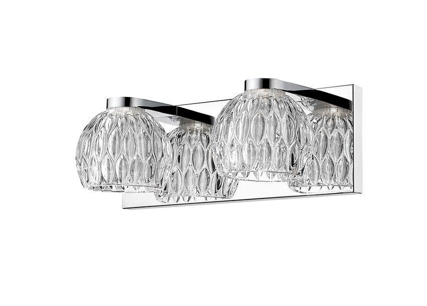 LED Chrome with Embellished Glass Shade Vanity Light - LV LIGHTING