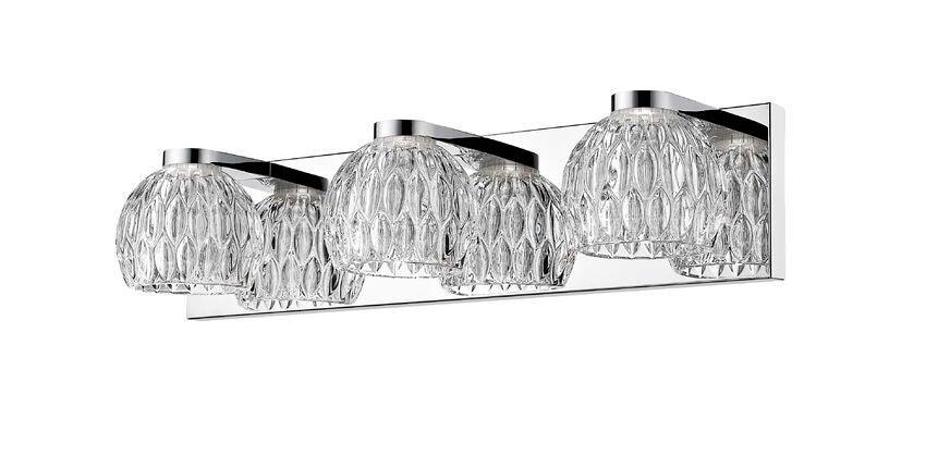 LED Chrome with Embellished Glass Shade Vanity Light - LV LIGHTING