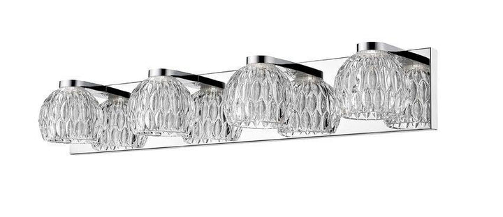 LED Chrome with Embellished Glass Shade Vanity Light - LV LIGHTING