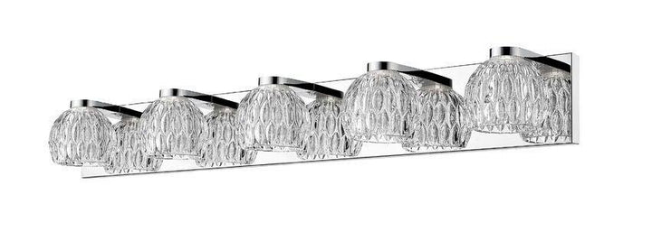 LED Chrome with Embellished Glass Shade Vanity Light - LV LIGHTING
