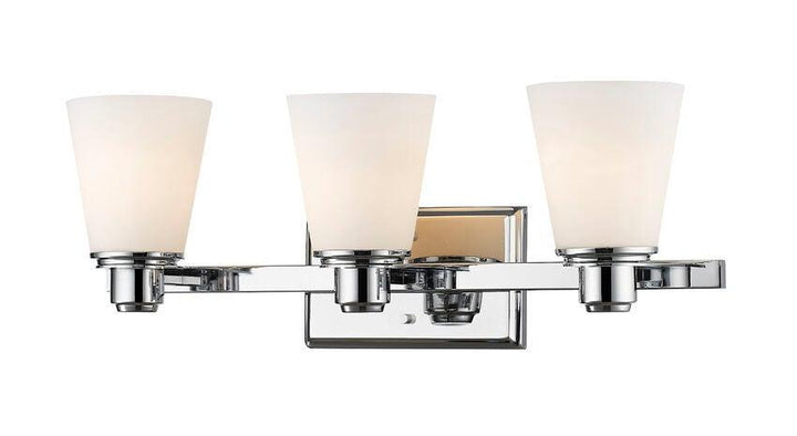 Chrome with Matte Opal Glass Shade Vanity Light - LV LIGHTING