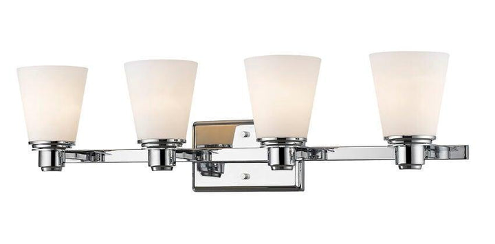Chrome with Matte Opal Glass Shade Vanity Light - LV LIGHTING