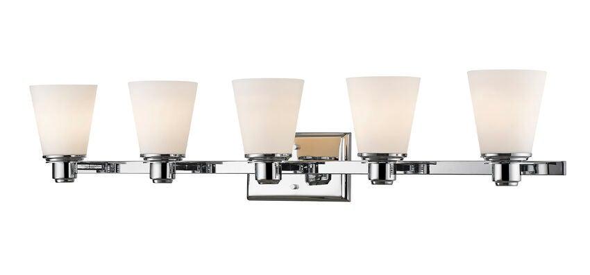 Chrome with Matte Opal Glass Shade Vanity Light - LV LIGHTING