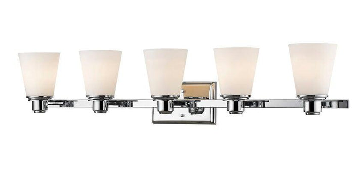 Chrome with Matte Opal Glass Shade Vanity Light - LV LIGHTING