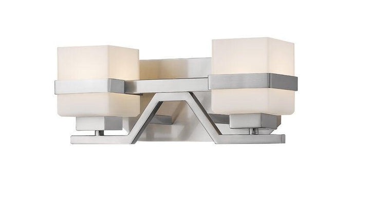 LED Steel with Box Matte Opal Glass Shade Vanity Light - LV LIGHTING