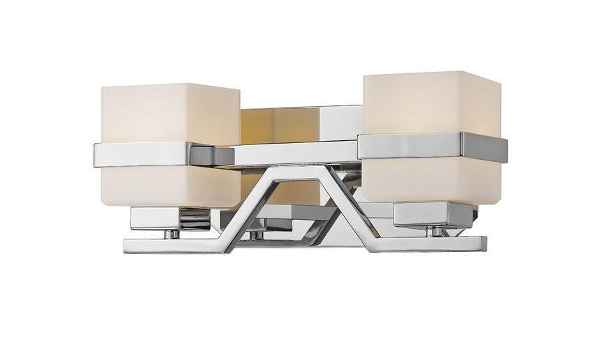 LED Steel with Box Matte Opal Glass Shade Vanity Light - LV LIGHTING