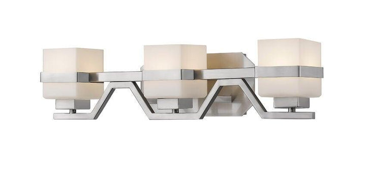 LED Steel with Box Matte Opal Glass Shade Vanity Light - LV LIGHTING
