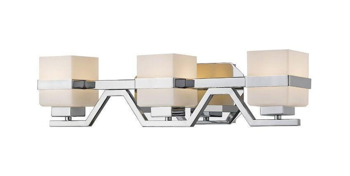 LED Steel with Box Matte Opal Glass Shade Vanity Light - LV LIGHTING