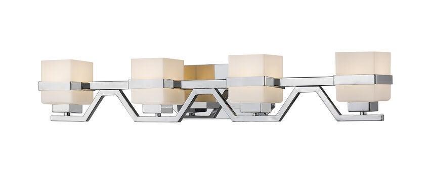 LED Steel with Box Matte Opal Glass Shade Vanity Light - LV LIGHTING