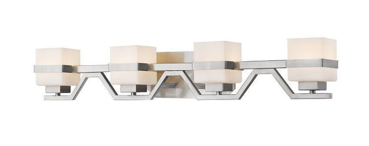 LED Steel with Box Matte Opal Glass Shade Vanity Light - LV LIGHTING