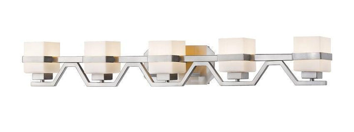 LED Steel with Box Matte Opal Glass Shade Vanity Light - LV LIGHTING