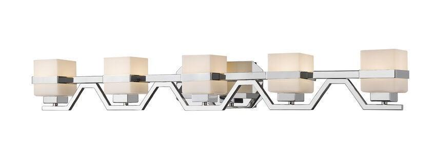 LED Steel with Box Matte Opal Glass Shade Vanity Light - LV LIGHTING