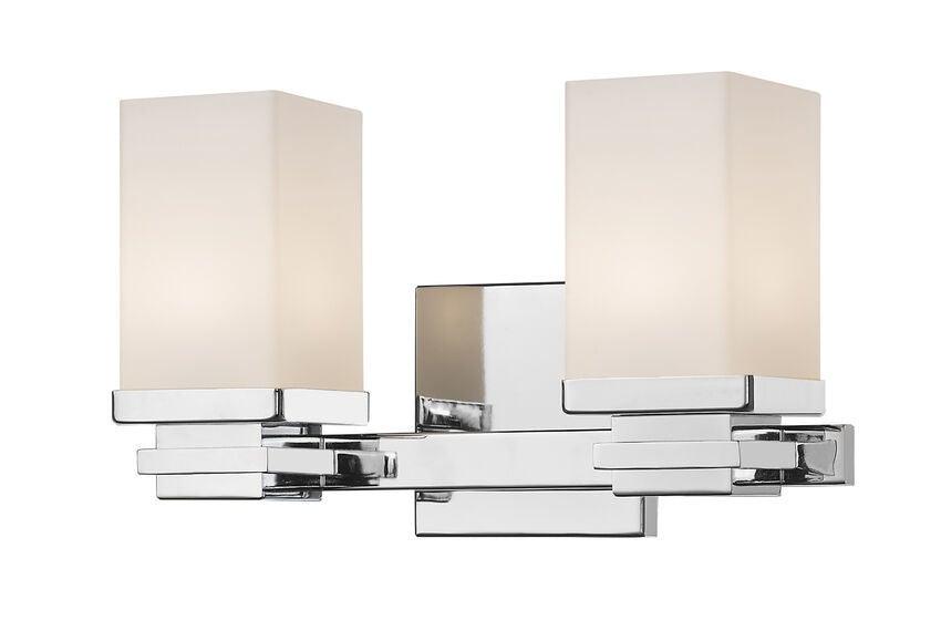 LED Steel with Rectangle Matte Opal Glass Shade Vanity Light - LV LIGHTING