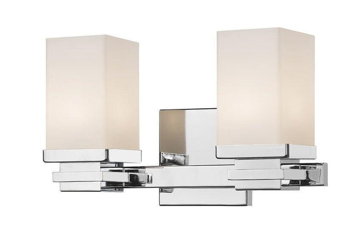 LED Steel with Rectangle Matte Opal Glass Shade Vanity Light - LV LIGHTING