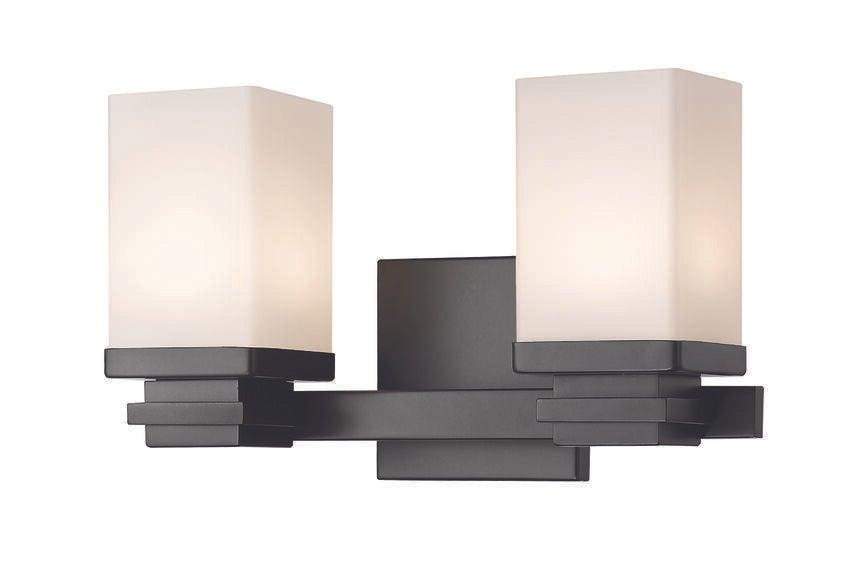 LED Steel with Rectangle Matte Opal Glass Shade Vanity Light - LV LIGHTING