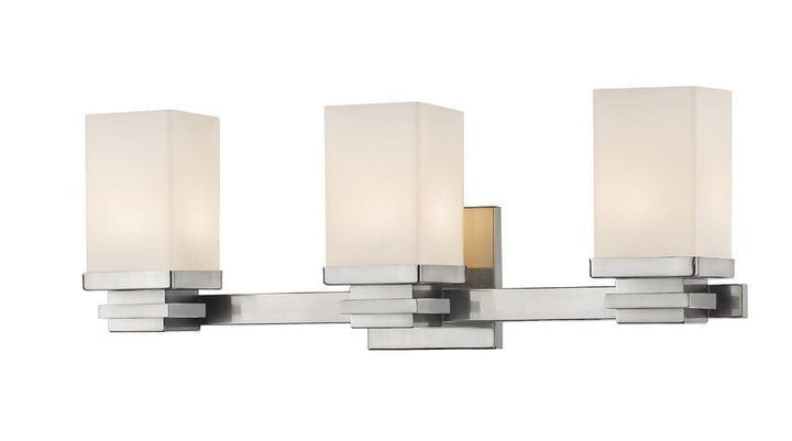 LED Steel with Rectangle Matte Opal Glass Shade Vanity Light - LV LIGHTING