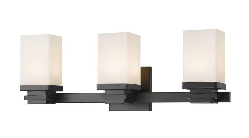 LED Steel with Rectangle Matte Opal Glass Shade Vanity Light - LV LIGHTING