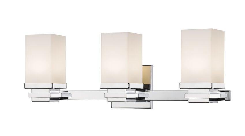 LED Steel with Rectangle Matte Opal Glass Shade Vanity Light - LV LIGHTING