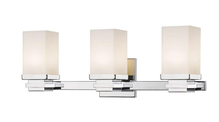 LED Steel with Rectangle Matte Opal Glass Shade Vanity Light - LV LIGHTING