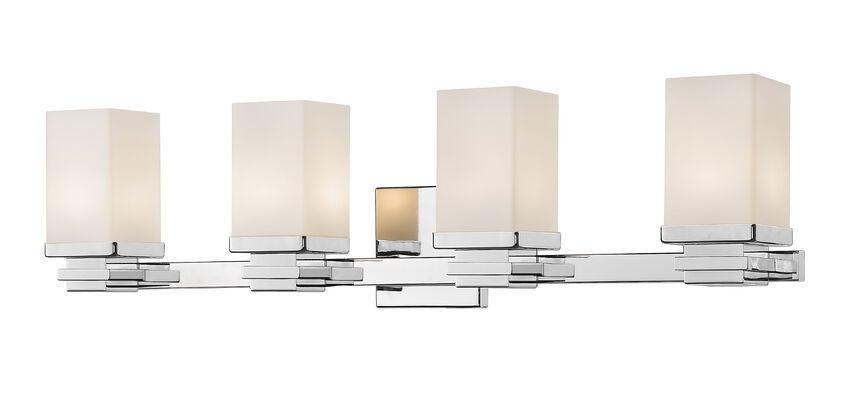 LED Steel with Rectangle Matte Opal Glass Shade Vanity Light - LV LIGHTING